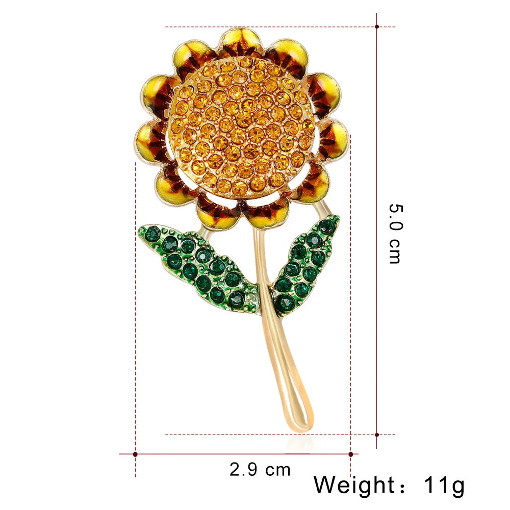 SB198 - Drop oil sunflower brooch