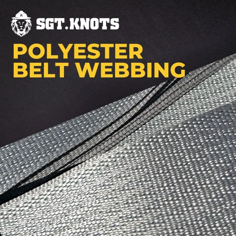 SGT KNOTS Belt Webbing - Heavy Duty and 100% Polyester Straps for Cargo, Harnesses, Canoe Seats and Climbing Uses (2" x 10ft, Beige)