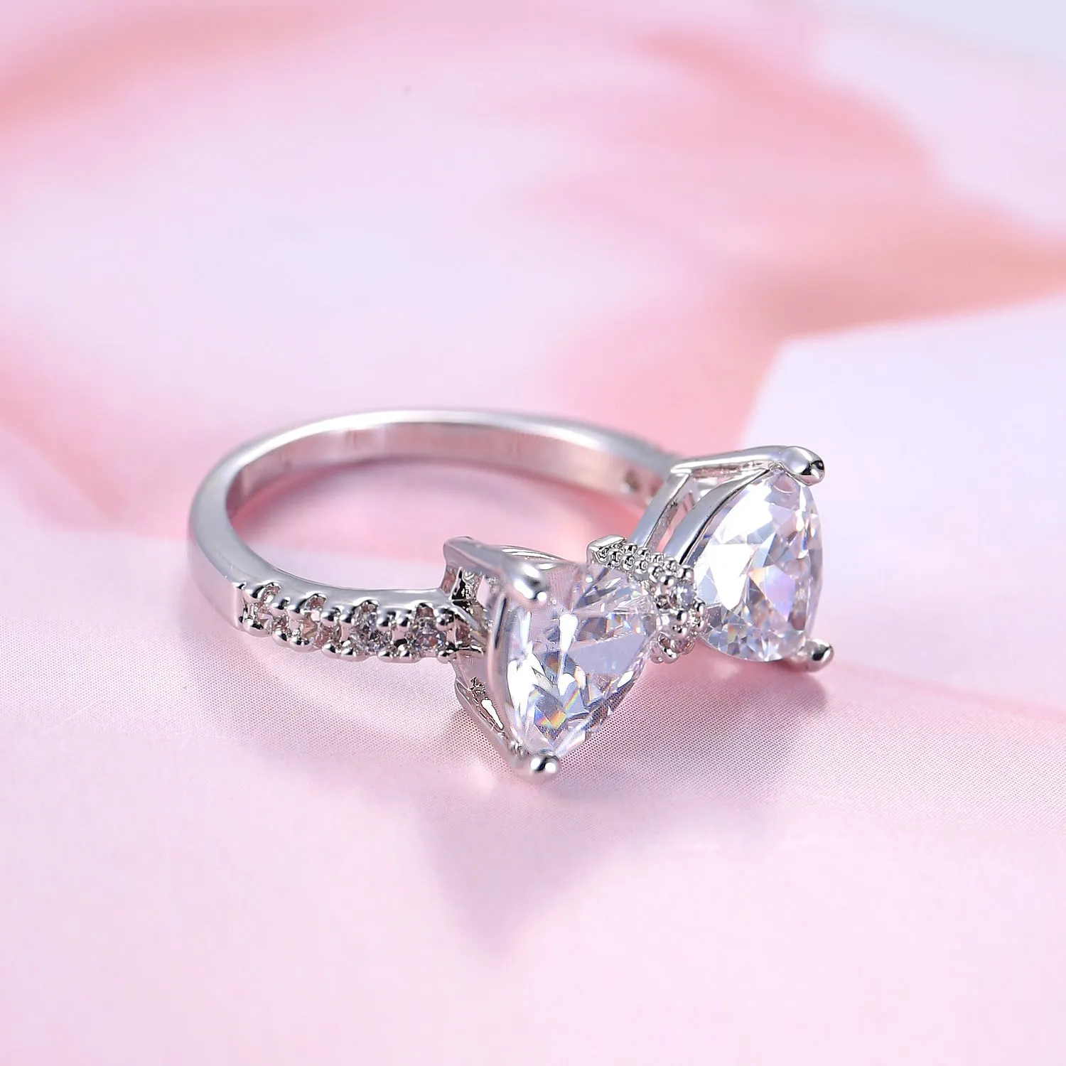 Silver Bow Styled Ring