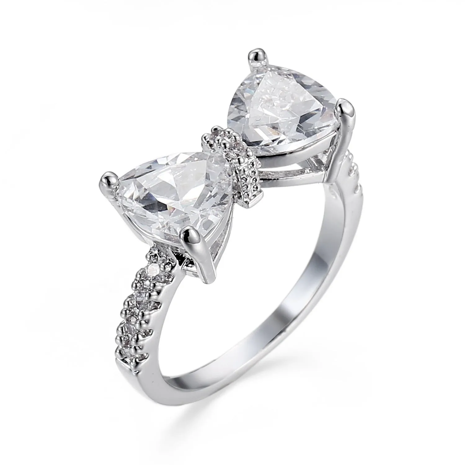 Silver Bow Styled Ring