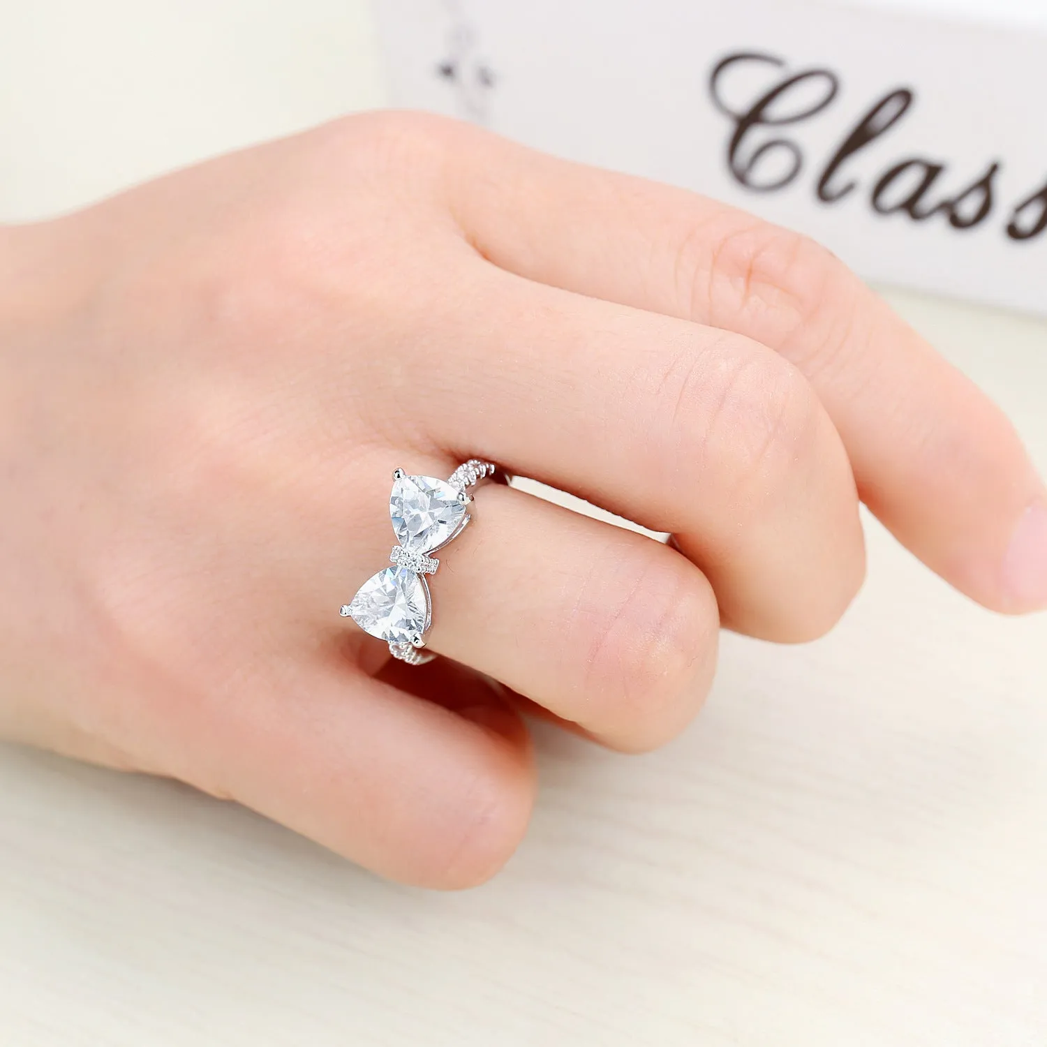 Silver Bow Styled Ring