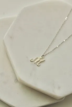Silver Script Necklace