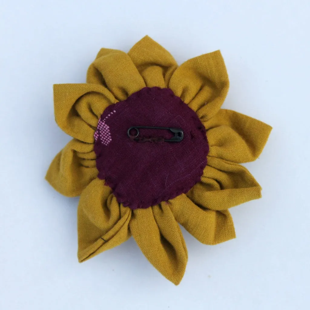 Sunflower brooch