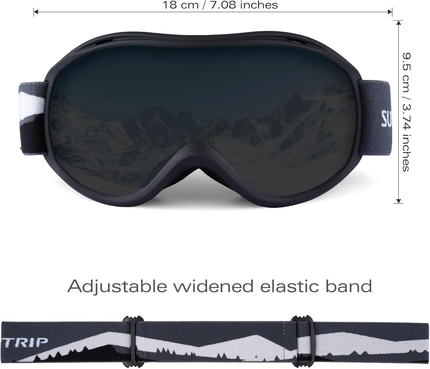 Supertrip Ski Goggles Men Women Anti-Fog Snow Goggles UV Protection Snowboard Goggles for Adult Youth