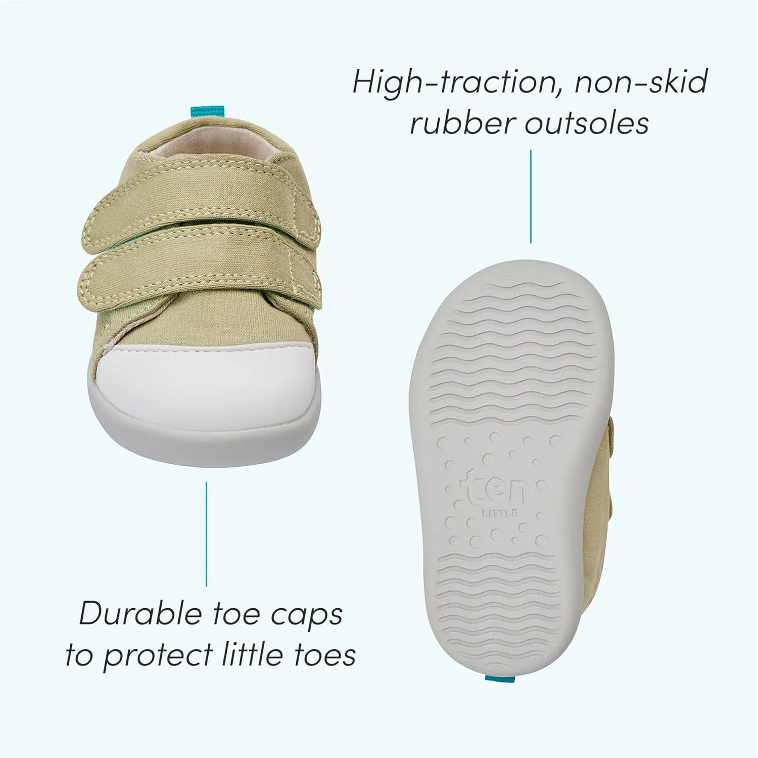 Ten Little First Walker Baby Shoes & Toddler Shoes for Boys & Girls - Lightweight, Breathable Cotton Baby Walking Shoes - Non-Slip, Wide-Feet Walking Shoes for Babies
