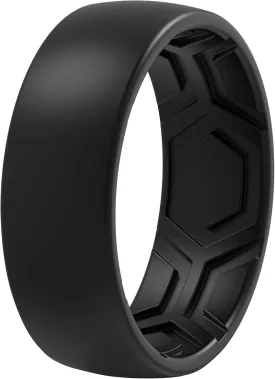 ThunderFit Men's Patterned Silicone Rings, 8mm Wide 2.2mm Thick Rubber Bands,Variety Multipack 1,4,7