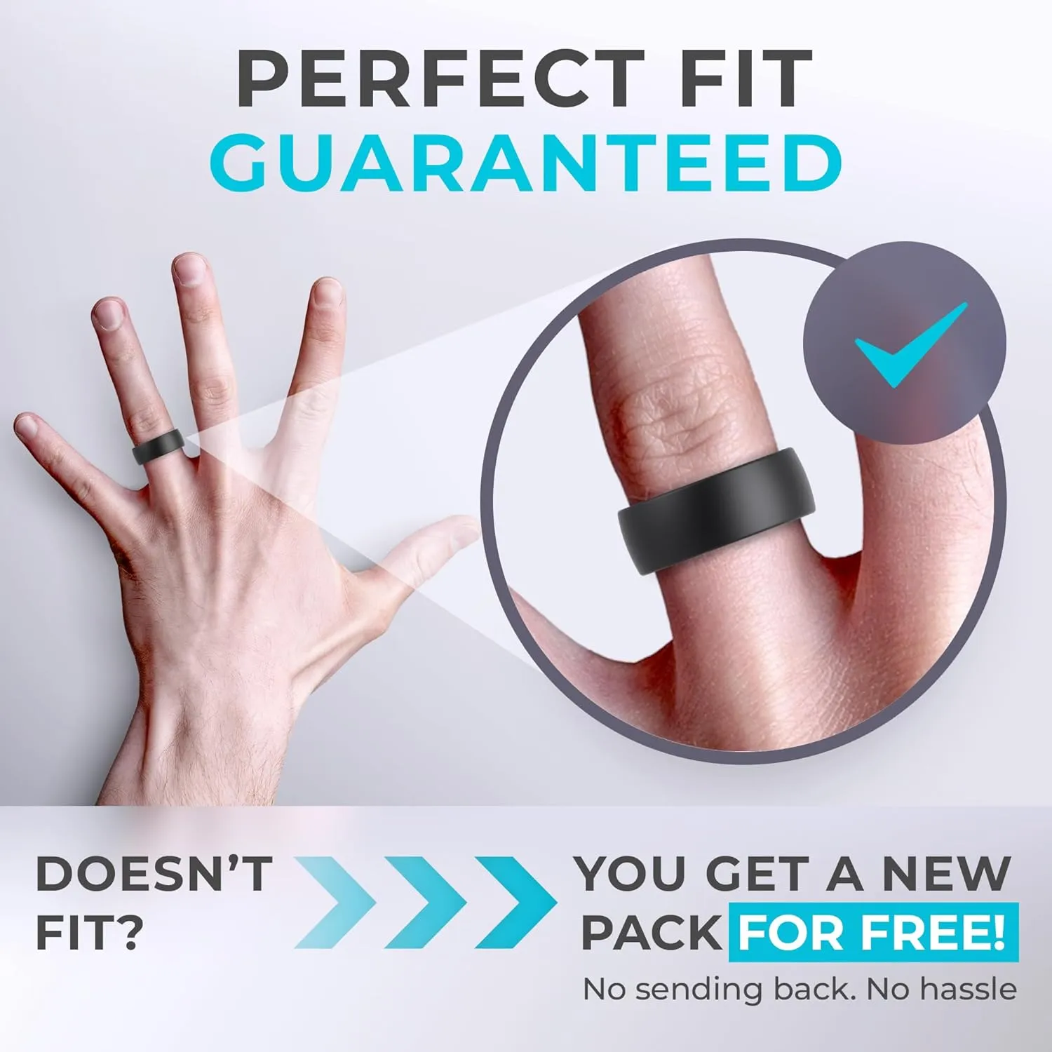 ThunderFit Men's Patterned Silicone Rings, 8mm Wide 2.2mm Thick Rubber Bands,Variety Multipack 1,4,7