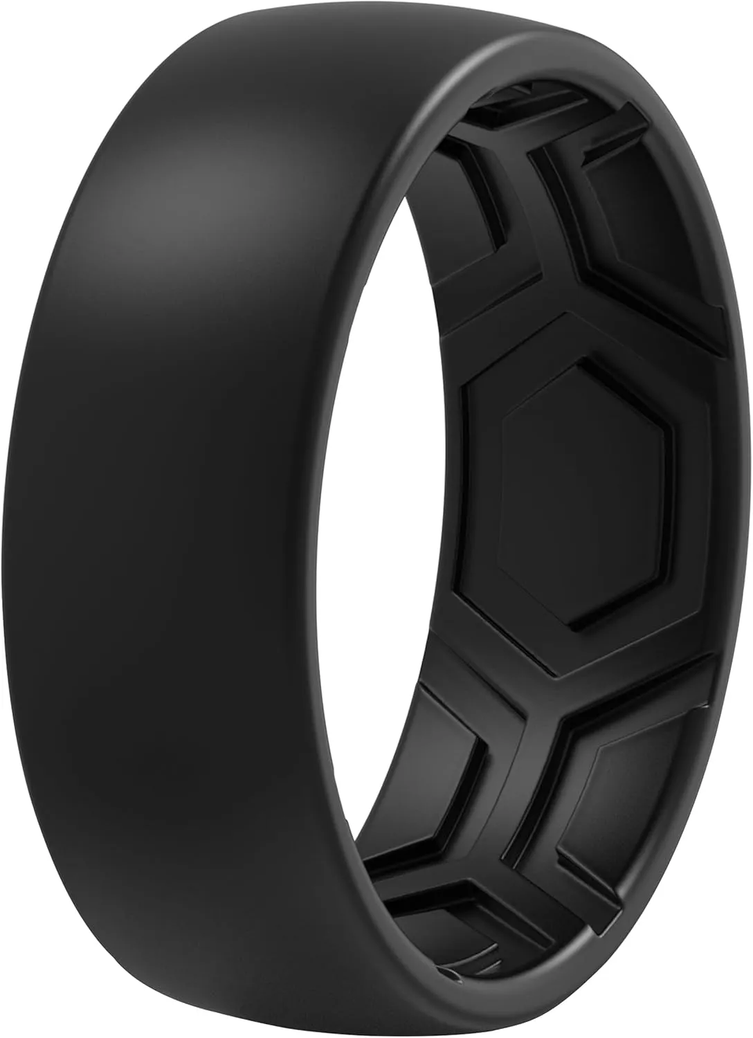ThunderFit Men's Patterned Silicone Rings, 8mm Wide 2.2mm Thick Rubber Bands,Variety Multipack 1,4,7