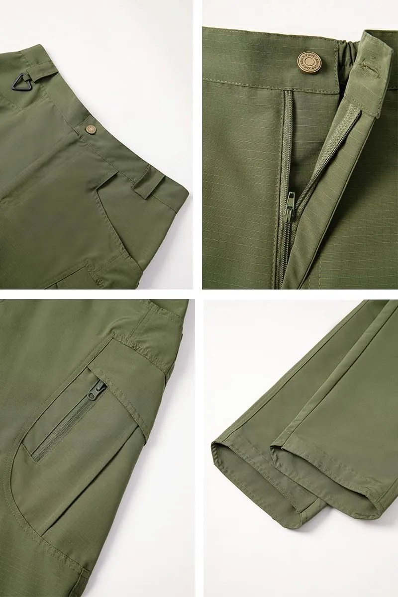 THWEI Mens Tactical Cargo Pants Water Resistant Hiking Outdoor Work Pants Multi Pockets with No Belt