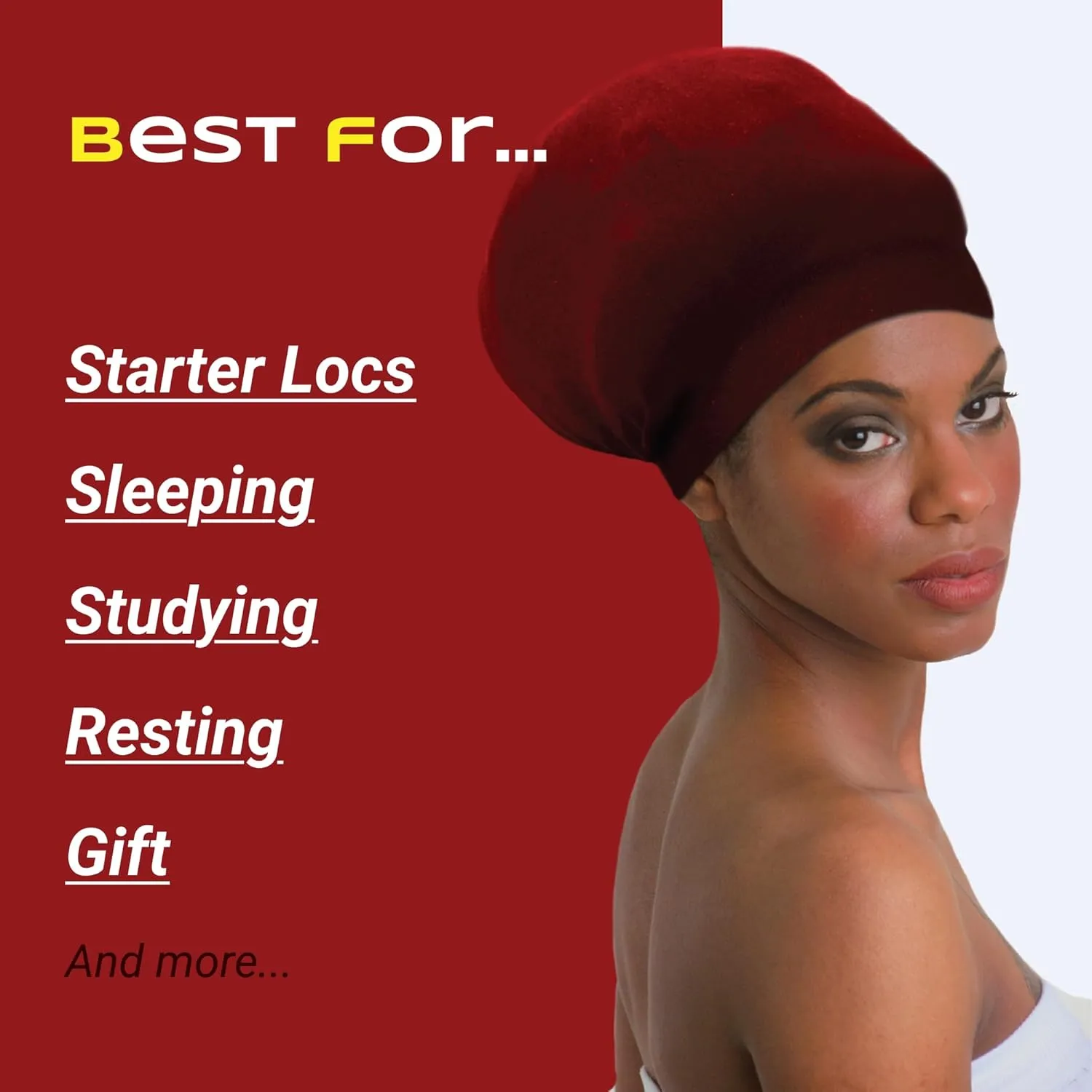 Unisex Stretchable Dreadlocks Cap  Soft, Lightweight, Durable, and Comfortable for Nighttime Wear (US, Alpha, One Size, Big, Red)