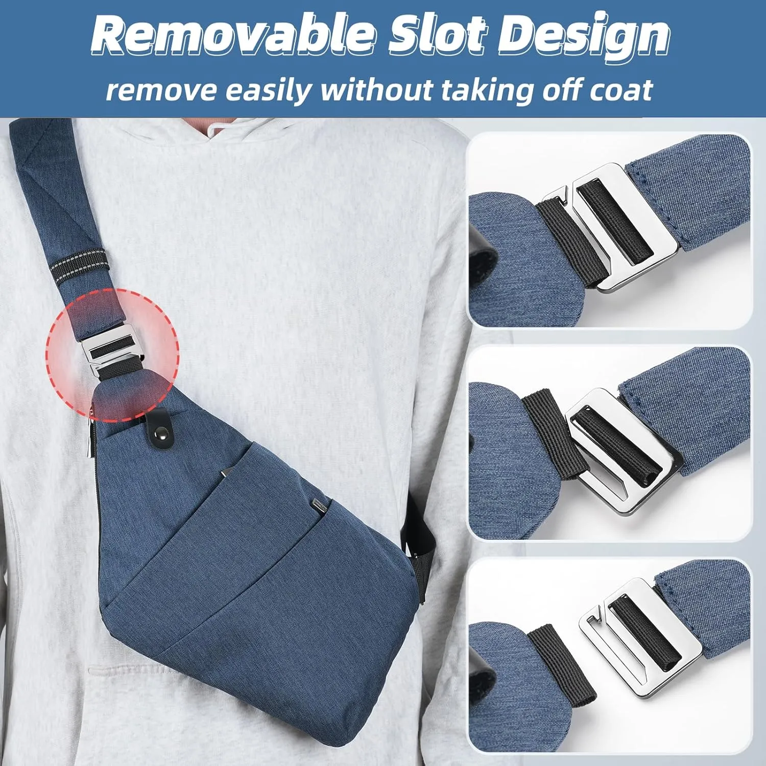 VADOO Sling Bag - Anti-theft Crossbody Shoulder Bag for Men and Women