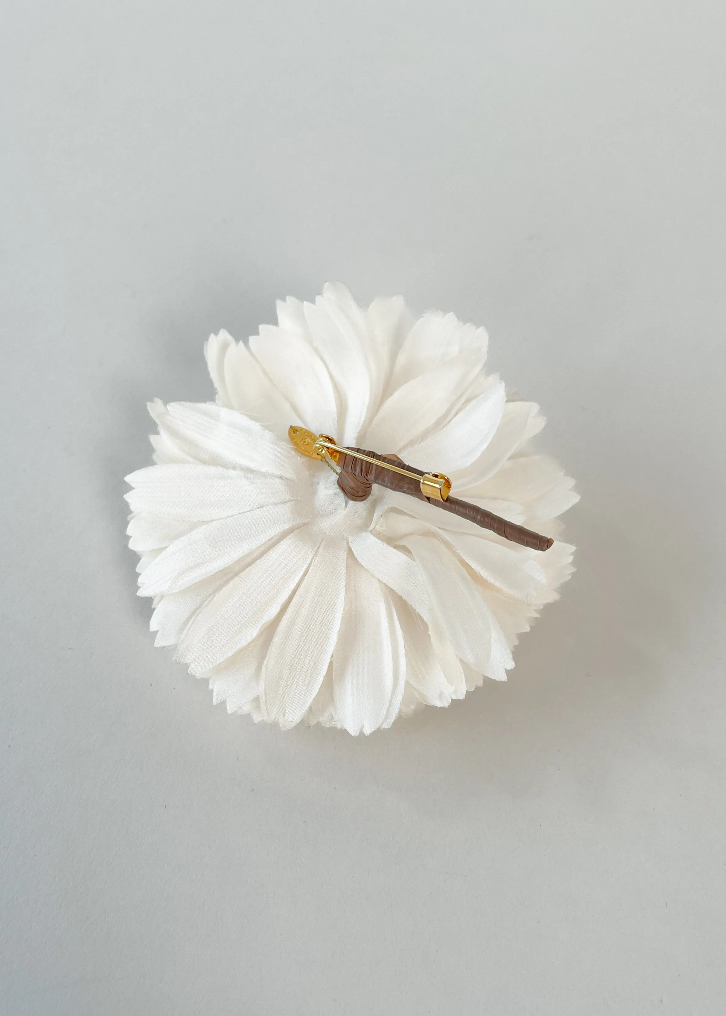 Vintage 1990s Chanel White Sunflower Brooch