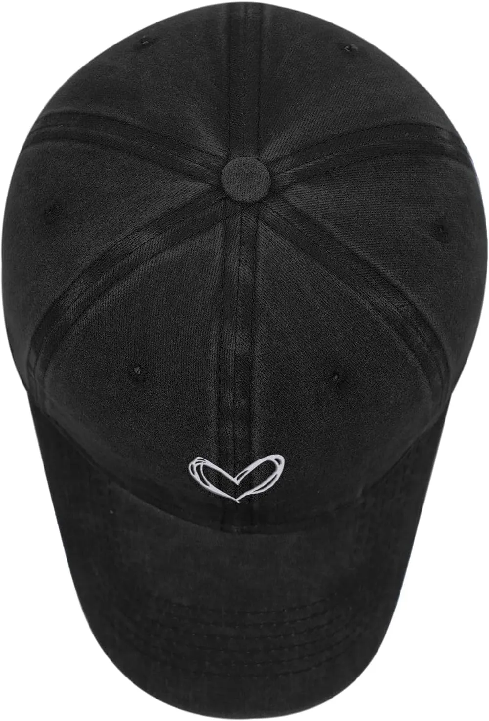 Vintage Heart Embroidered Baseball Cap Distressed Adjustable Hat for Women Low Profile Dad Hats Unisex Cotton Cap