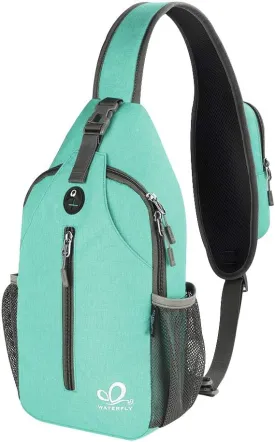 WATERFLY Crossbody Sling Backpack Sling Bag Travel Hiking Chest Bag Daypack