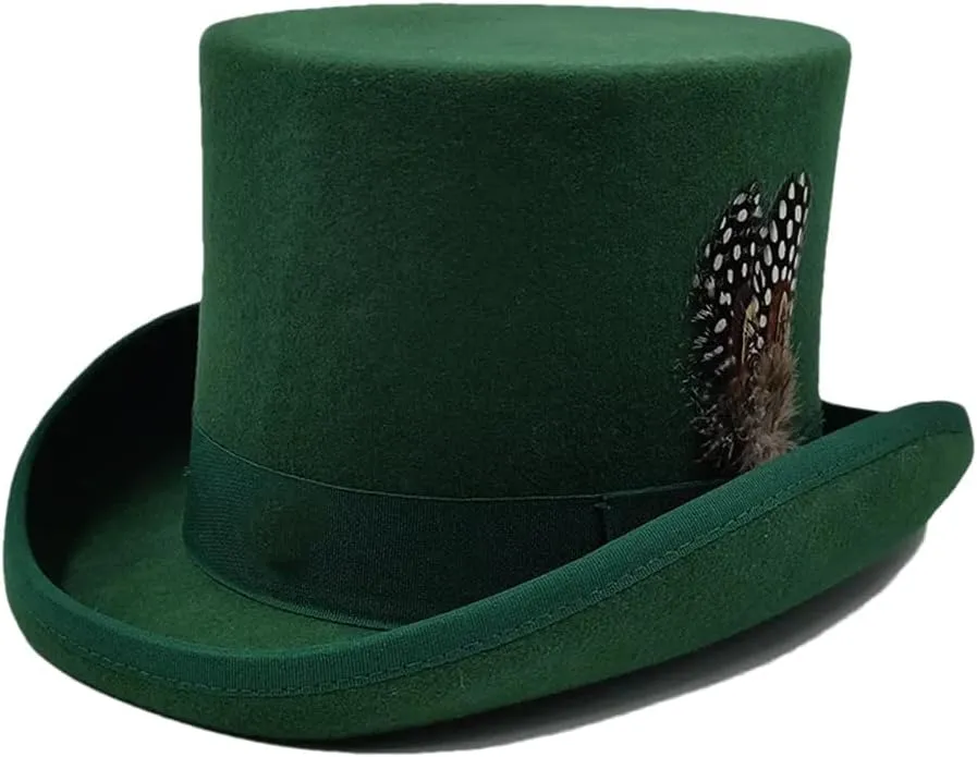 Wool Felt High Top Hat Wool Magician High Hat Jazz Top Hats Men and Women Flat Felt Hat Men's Costume Hats 40 XL 61cm