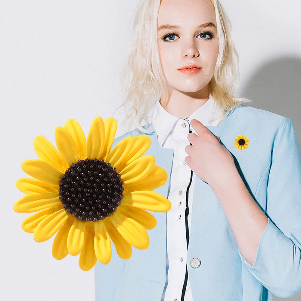 XSB037 - Yellow Sunflower Brooch