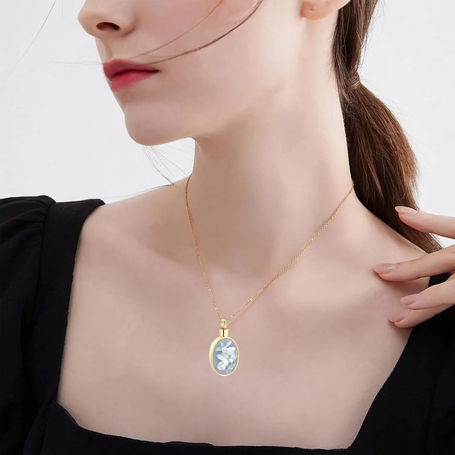 zeqingjw Cremation Jewelry Urn Necklace for Ashes Pendants Butterfly with Flower Memorial Funeral Keepsake Jewelry for Ashes