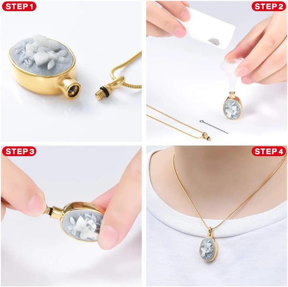 zeqingjw Cremation Jewelry Urn Necklace for Ashes Pendants Butterfly with Flower Memorial Funeral Keepsake Jewelry for Ashes
