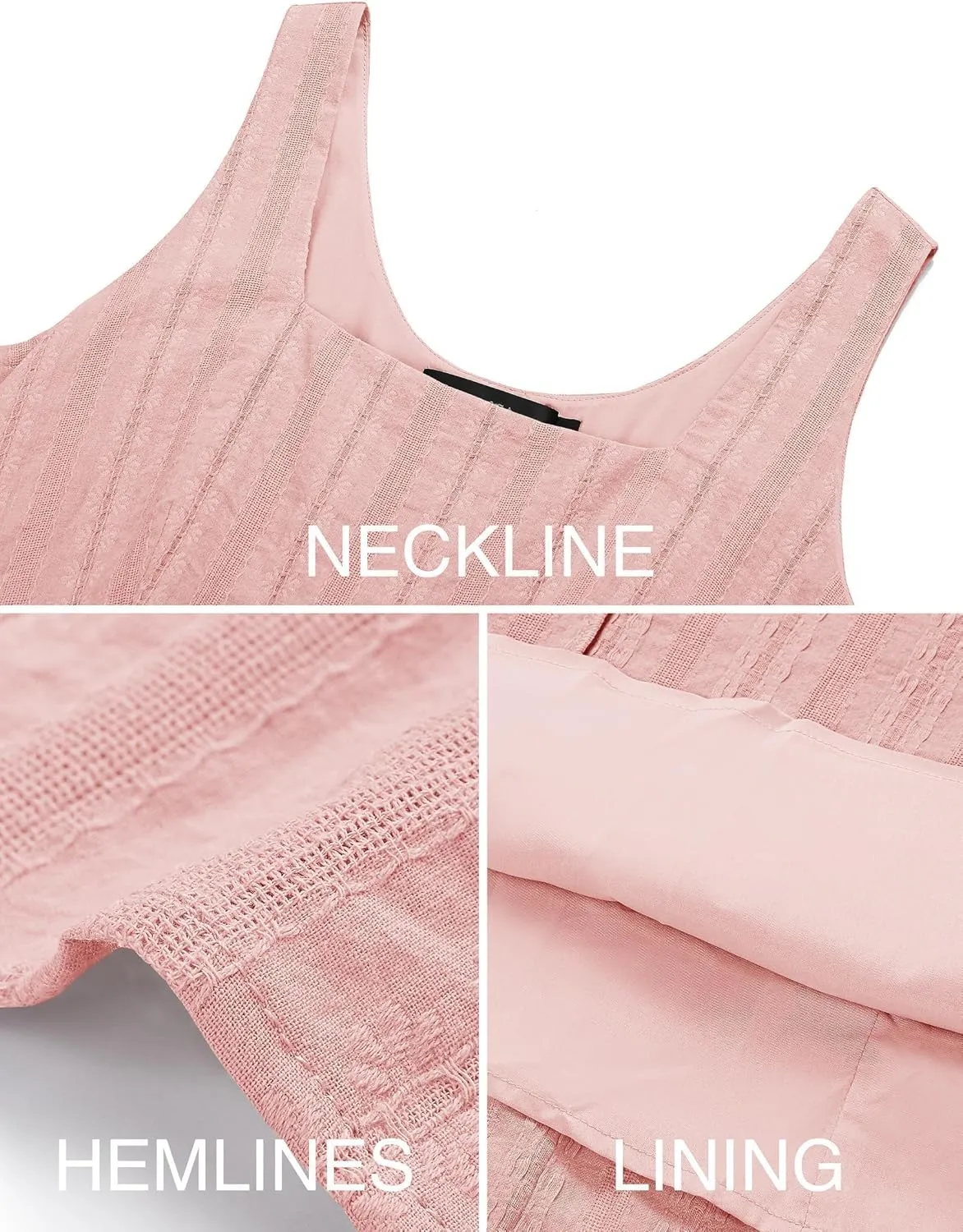 ZESICA Women's Summer Sleeveless Dress Casual Backless Loose Flowy Tiered Sundress Beach Cover up Tank Dresses