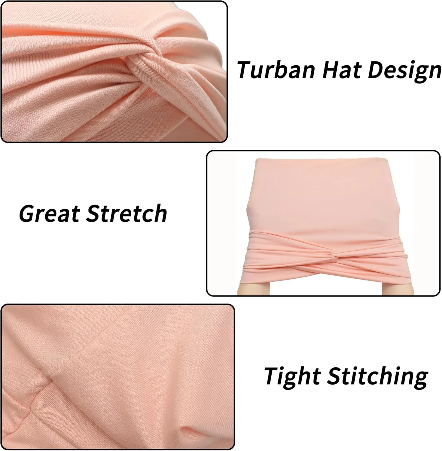 ZLYC Chemo Headwear Pre Tied Turban Headwrap Lightweight Beanie Hat for Women