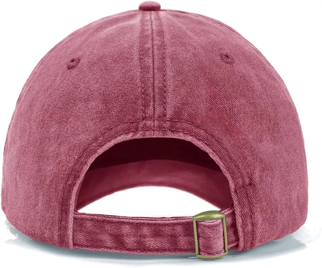 Zylioo Small Size Washed Baseball Cap,Petite Denim Sports Cap,Adjustable Little Fade Dad Hat for Small Heads 21"-22"