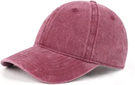 Zylioo Small Size Washed Baseball Cap,Petite Denim Sports Cap,Adjustable Little Fade Dad Hat for Small Heads 21"-22"